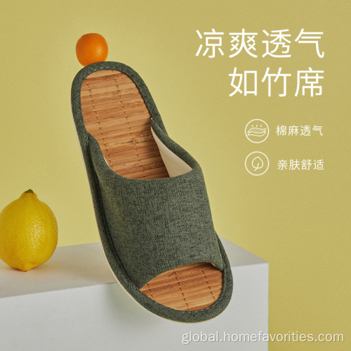 China Unisex Summer Linen Bamboo Mat Sandals And Slippers Manufactory